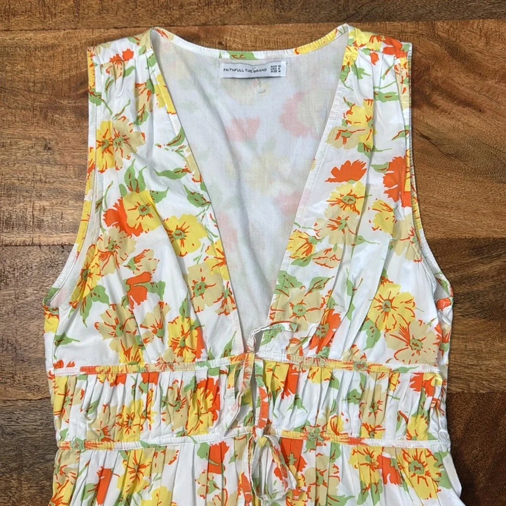 Faithfull The Brand Korita mini dress in palermo floral print retro vacation - Picture 7 of 13